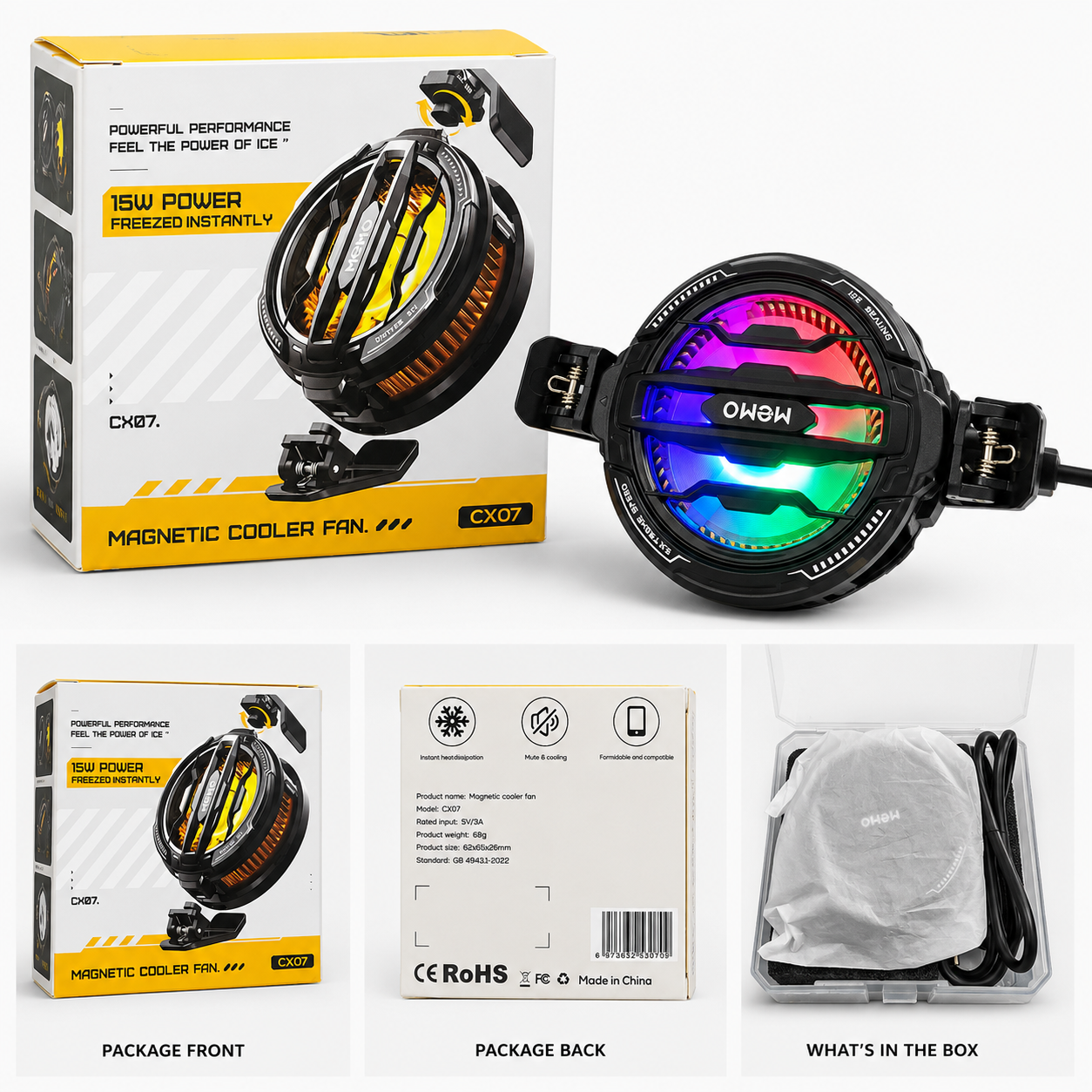 MEMO CX-07 Mobile Phone Cooling Fan | USB Gaming Phone Cooler | TechOrbit